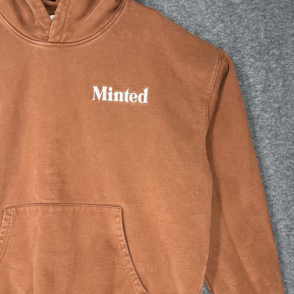 Minted New York Run Club Hoodie Mens 2XL Rust sienna Hooded Relaxed Fit Pullover - Picture 6 of 14